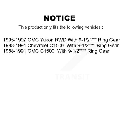 Kit de roulement de frein à tambour arrière pour C1500 Chevrolet GMC Yukon avec couronne de 9 à 1/2 pouces