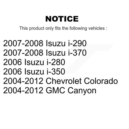 Kit de roulement de frein à tambour arrière, pour Chevrolet Colorado GMC Canyon Isuzu i-280 i-350