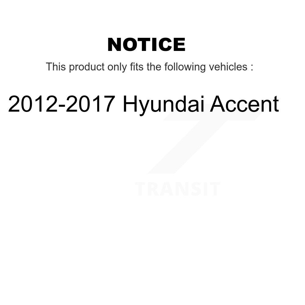 Kit d'assemblage de frein à tambour arrière et de roulement de moyeu de roue pour Hyundai Accent 2012 – 2017