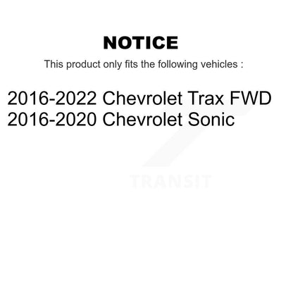 Kit d'assemblage de frein à tambour arrière et de roulement de moyeu de roue pour Chevrolet Trax Sonic