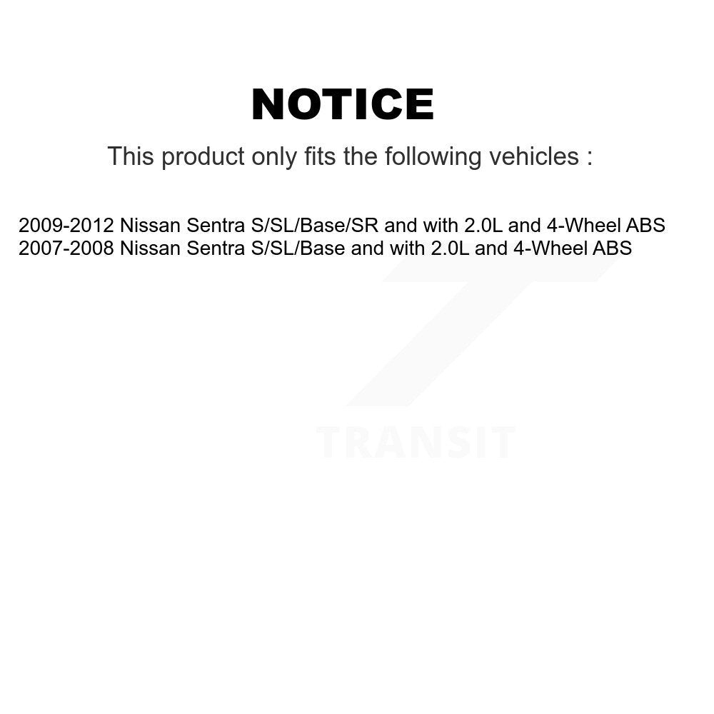 Kit d'assemblage de frein à tambour arrière et de roulement de moyeu de roue pour Nissan Sentra K7D-100373