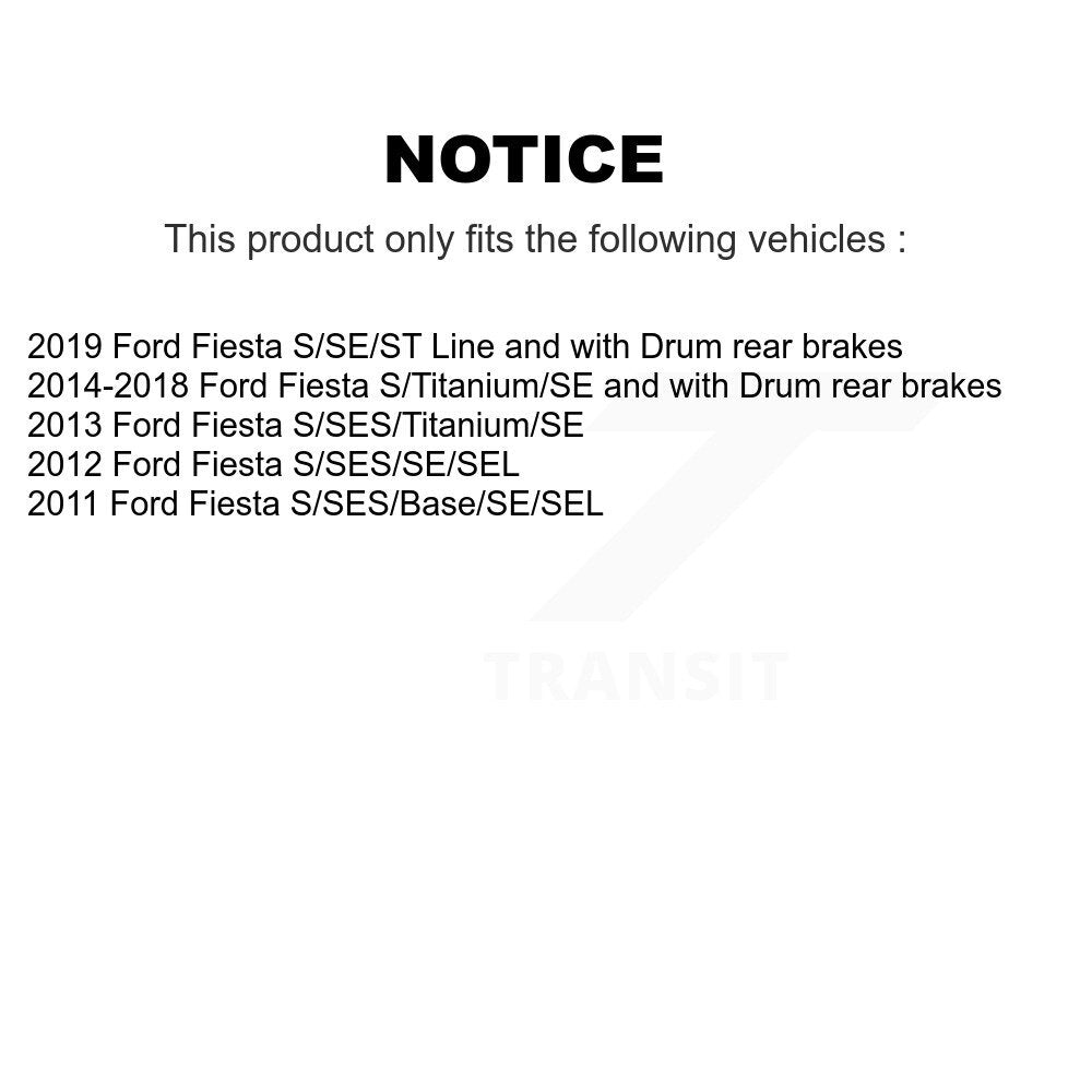 Kit d'assemblage de frein à tambour arrière et de roulement de moyeu de roue pour Ford Fiesta K7D-100391