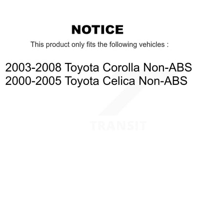 Kit d'assemblage de frein à tambour arrière et de roulement de moyeu pour Toyota Corolla Celica sans ABS
