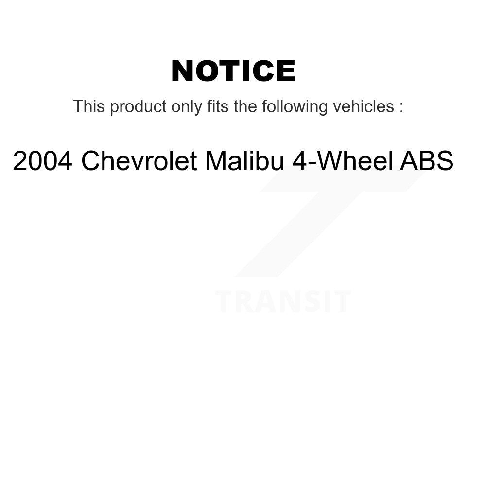 Kit de frein à tambour arrière et de roulement de moyeu de roue pour Chevrolet Malibu 2004 ABS à 4 roues