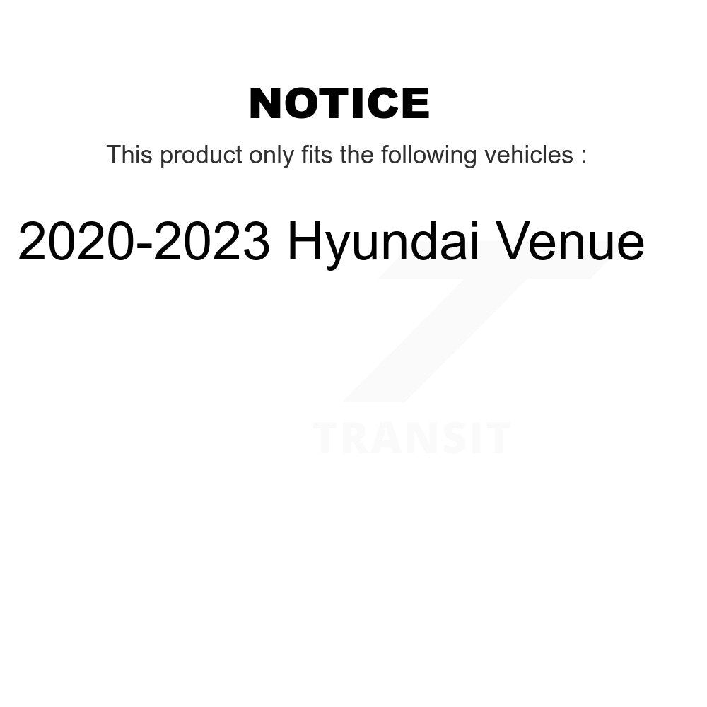 Kit d'assemblage de frein à tambour arrière et de roulement de moyeu de roue pour Hyundai Venue 2020 – 2023