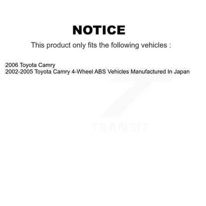 Kit d'assemblage de frein à tambour arrière et de roulement de moyeu de roue pour Toyota Camry K7D-100460