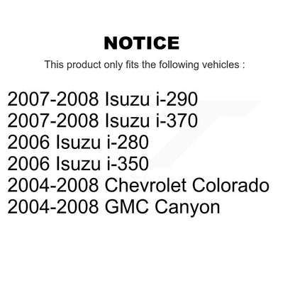 Matériel de tambour de frein arrière et kit de roulements pour Chevrolet Colorado GMC Canyon Isuz