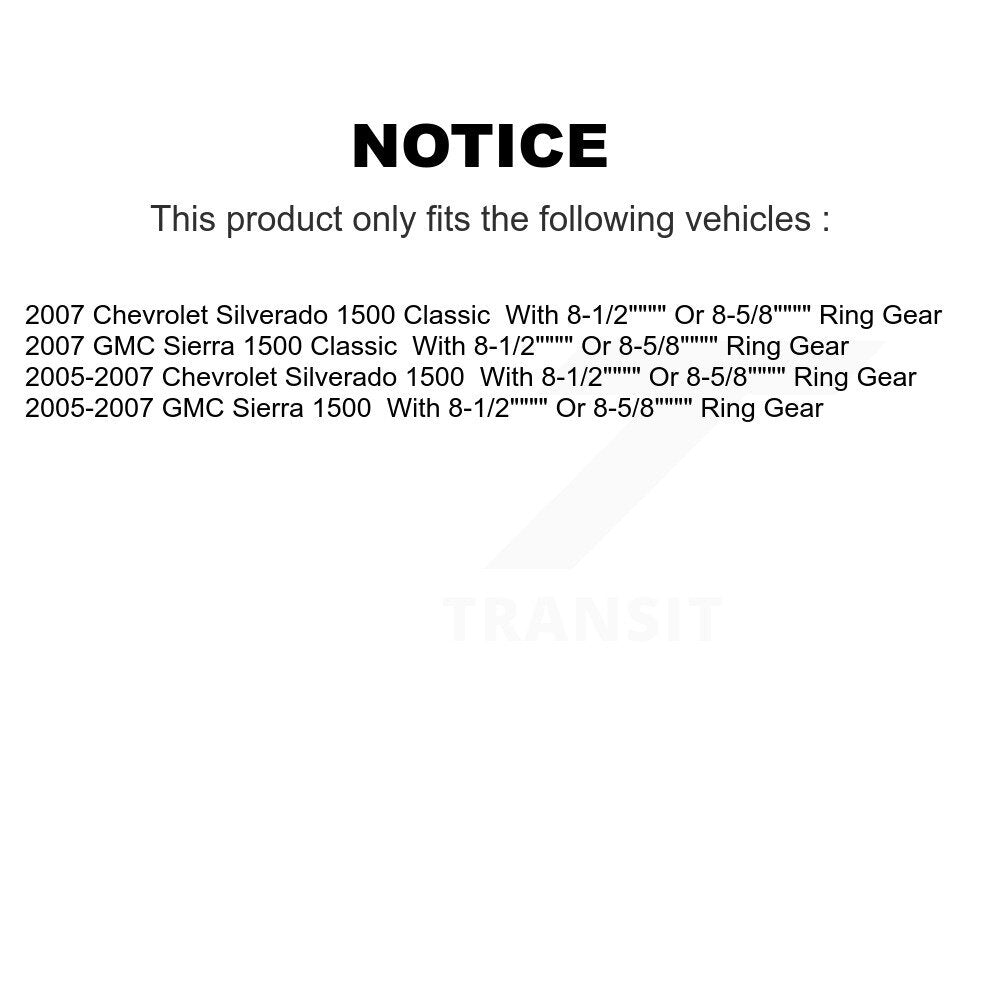 Matériel de tambour de frein arrière et kit de roulements pour Chevrolet GMC Silverado 1500 Sierr