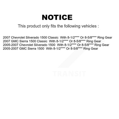 Matériel de tambour de frein arrière et kit de roulements pour Chevrolet GMC Silverado 1500 Sierr
