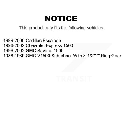 Kit de roulements de matériel de tambour de frein arrière, pour Chevrolet Express 1500 GMC Savana V150