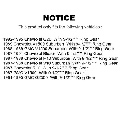 Kit de roulements de matériel de tambour de frein arrière, pour GMC G2500 Chevrolet G20 R10 Blazer V10