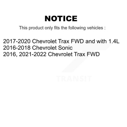 Kit d'assemblage de matériel de tambour de frein arrière et de roulement de moyeu pour Chevrolet Trax Sonic