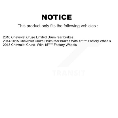 Matériel de tambour de frein arrière et Kit de roulement de moyeu de roue pour Chevrolet Cruze Limited
