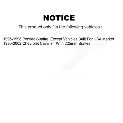 Kit de roulement de moyeu de matériel de tambour de frein arrière, pour Chevrolet Cavalier Pontiac Sunfire