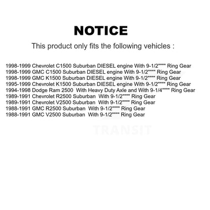 Chaussures de tambour de frein arrière et Kit de roulements, pour Dodge Ram 2500 K1500 Suburban Chevrolet