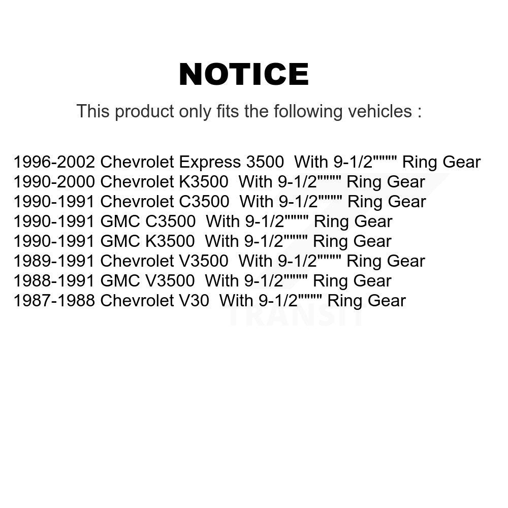 Kit de roulement de chaussures de tambour de frein arrière, pour Chevrolet K3500 Express 3500 GMC C3500 V3