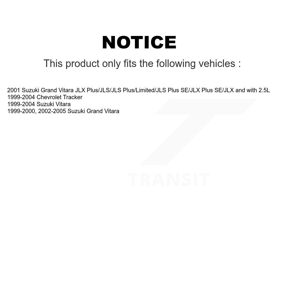 Chaussures de tambour de frein arrière et Kit de roulements pour Chevrolet Tracker Suzuki Grand Vitara
