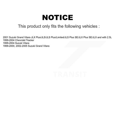 Chaussures de tambour de frein arrière et Kit de roulements pour Chevrolet Tracker Suzuki Grand Vitara