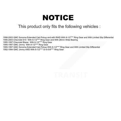 Chaussures de tambour de frein arrière et Kit de roulements, pour Chevrolet S10 GMC Sonoma Blazer Jimmy