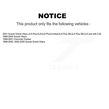 Kit de roulements de frein à tambour arrière et matériel, pour Suzuki Grand Vitara Chevrolet