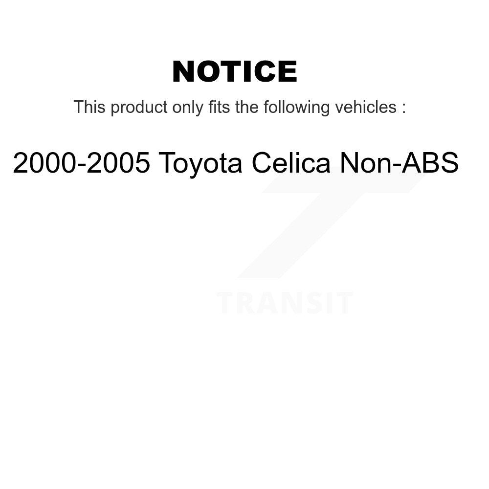 Kit de roulement de moyeu de chaussure et de matériel de frein à tambour arrière pour Toyota Celica 00-05 sans ABS