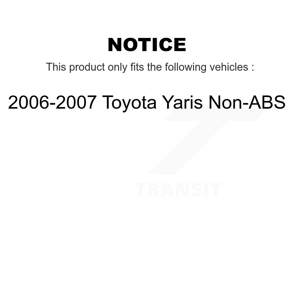Kit de roulements de moyeu, cylindres de roue arrière, tambour et chaussures revêtus (7 pièces) pour Toyota Yaris