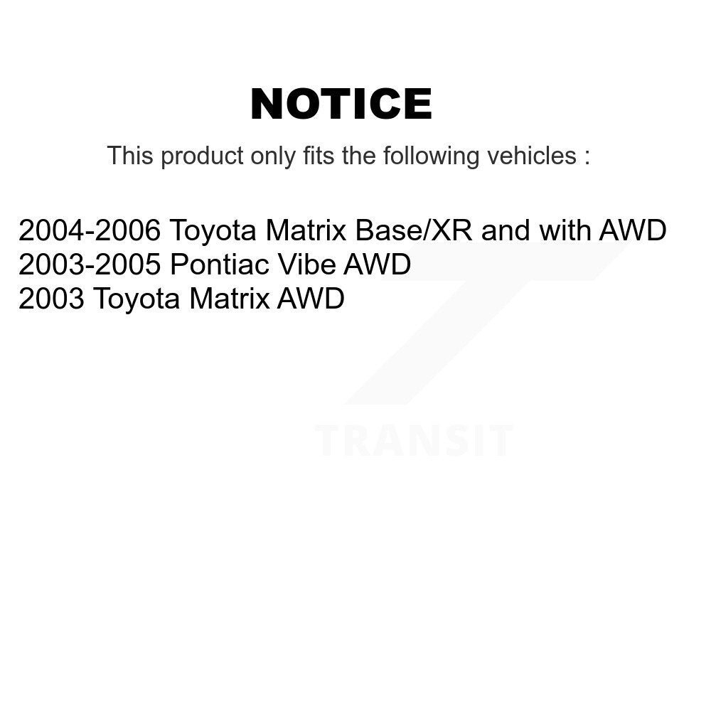 Kit de roulement de moyeu de matériel de tambour et de chaussures de cylindres de roue arrière (7 pièces) pour Toyota Vib