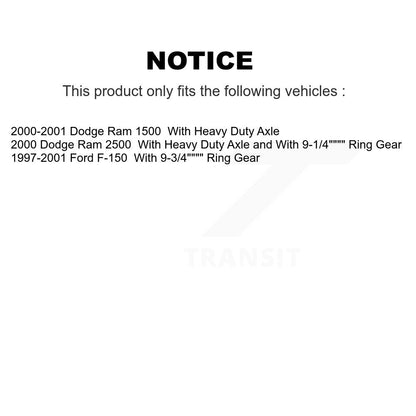 Cylindres de roue arrière et kit de roulements de matériel pour Ford F-150 Dodge Ram 1500 250