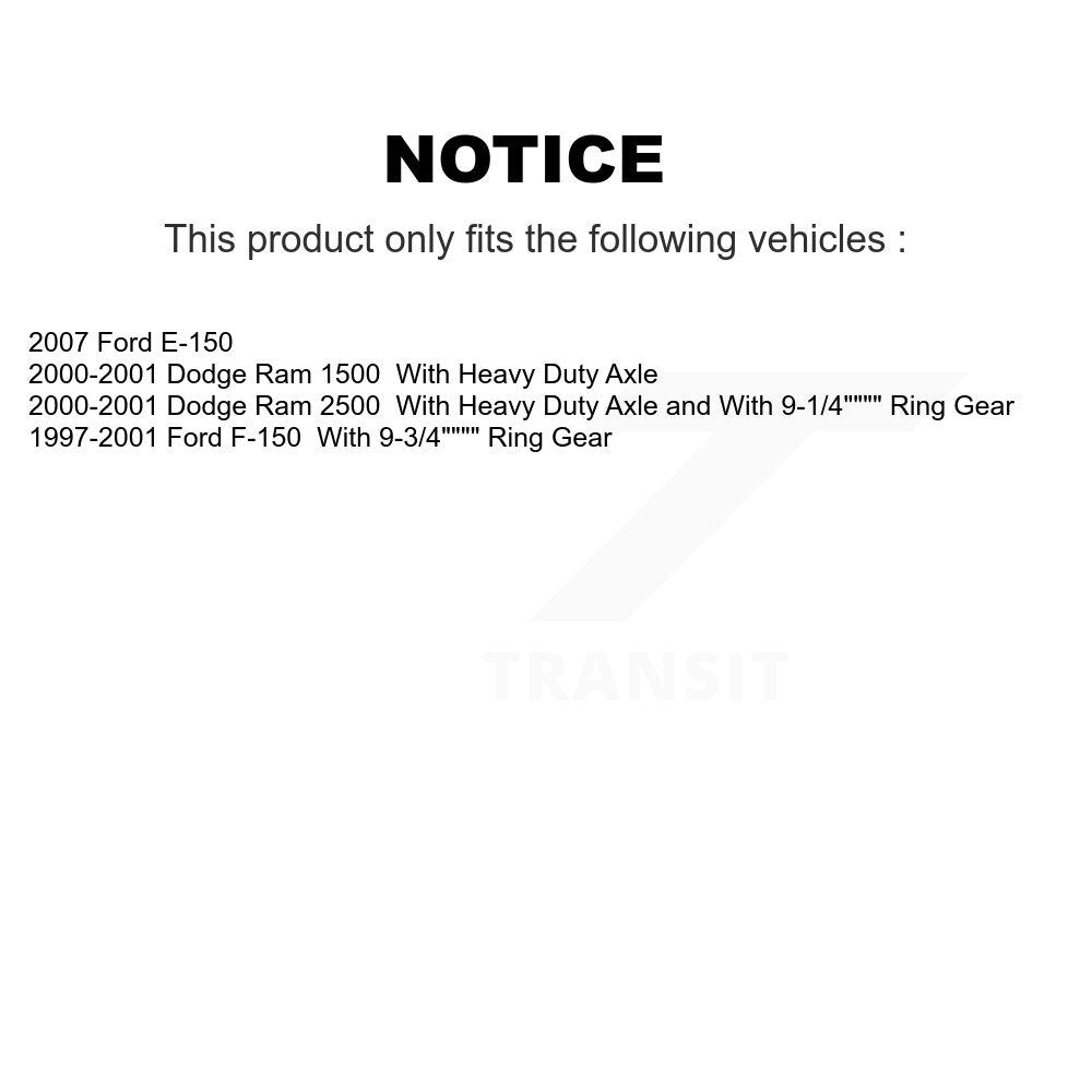 Cylindres de roue arrière et kit de roulement pour Ford F-150 Dodge Ram 2500 1500 E-150
