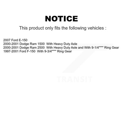 Cylindres de roue arrière et kit de roulement pour Ford F-150 Dodge Ram 2500 1500 E-150
