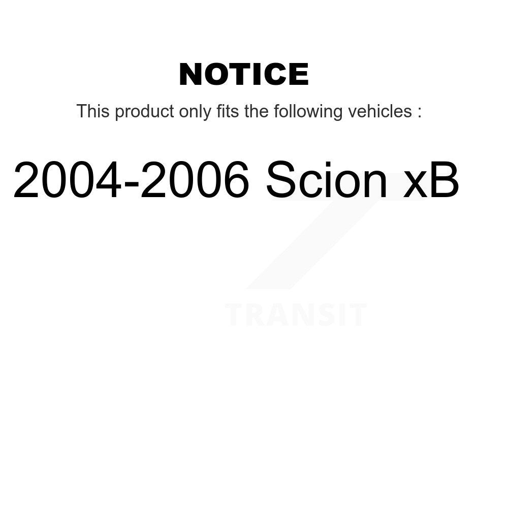 Kit d'assemblage de cylindres de roue arrière et de roulement de moyeu pour Scion xB 2004-2006
