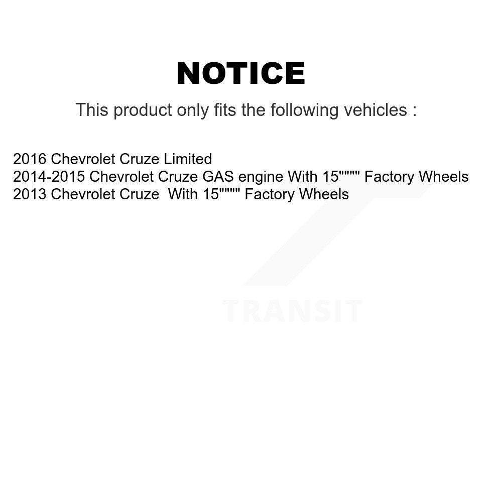 Cylindres de roue arrière et kit de roulement de moyeu de tambour et de chaussures enduits pour Chevrolet Cruz