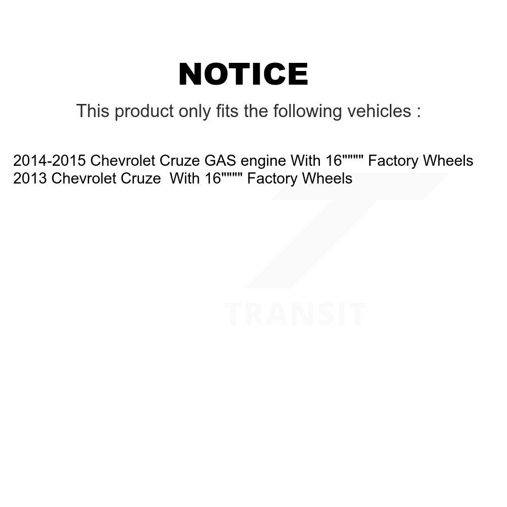 Cylindres de roue arrière et kit de roulement de moyeu de tambour et de chaussures enduits pour Chevrolet Cruz