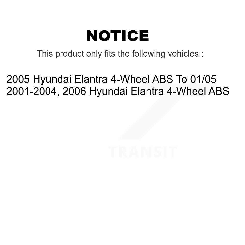 Kit de roulement de moyeu de chaussures de tambour de cylindres de roue arrière pour Hyundai Elantra 4 roues ABS