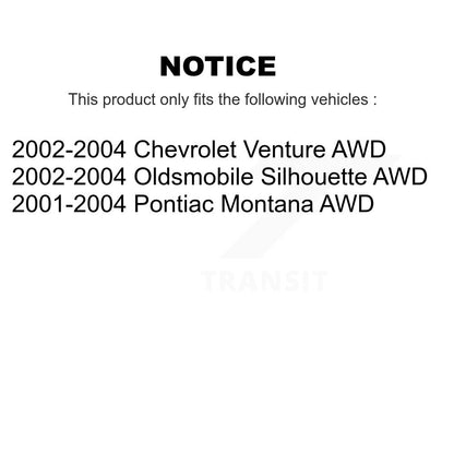 Kit de roulements de moyeu pour cylindres de roue arrière et chaussures de tambour, pour Pontiac Montana Chevrolet