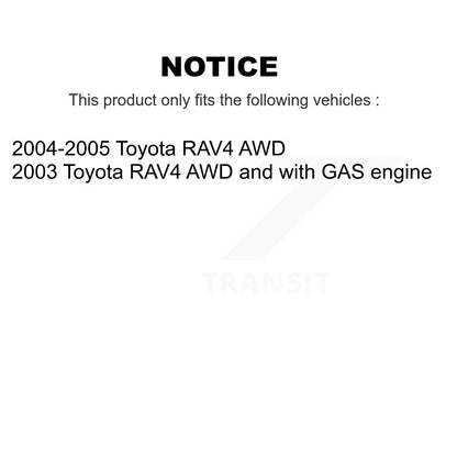 Kit d'assemblage de roulements de moyeu, cylindres de roue arrière et chaussures de tambour pour Toyota RAV4