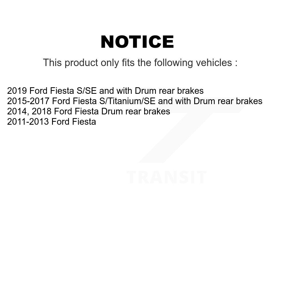 Cylindres de roue arrière et kit d'assemblage de roulement de moyeu de matériel pour Ford Fiesta