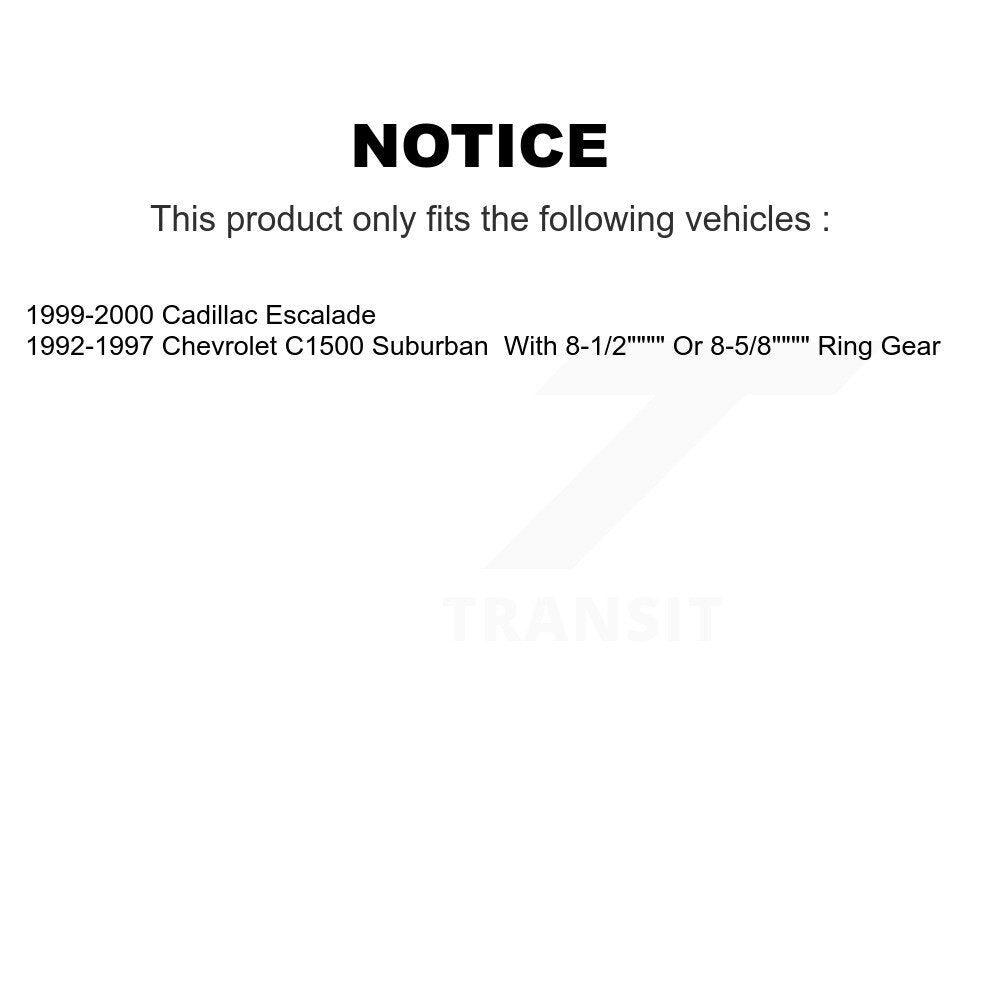 Kit de roulements de cylindres de roue arrière, pour Chevrolet C1500, banlieue Cadillac Escalade