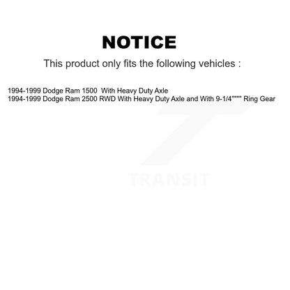 Cylindres de roue arrière et kit de roulement pour Dodge Ram 1994 1999 2500 1500