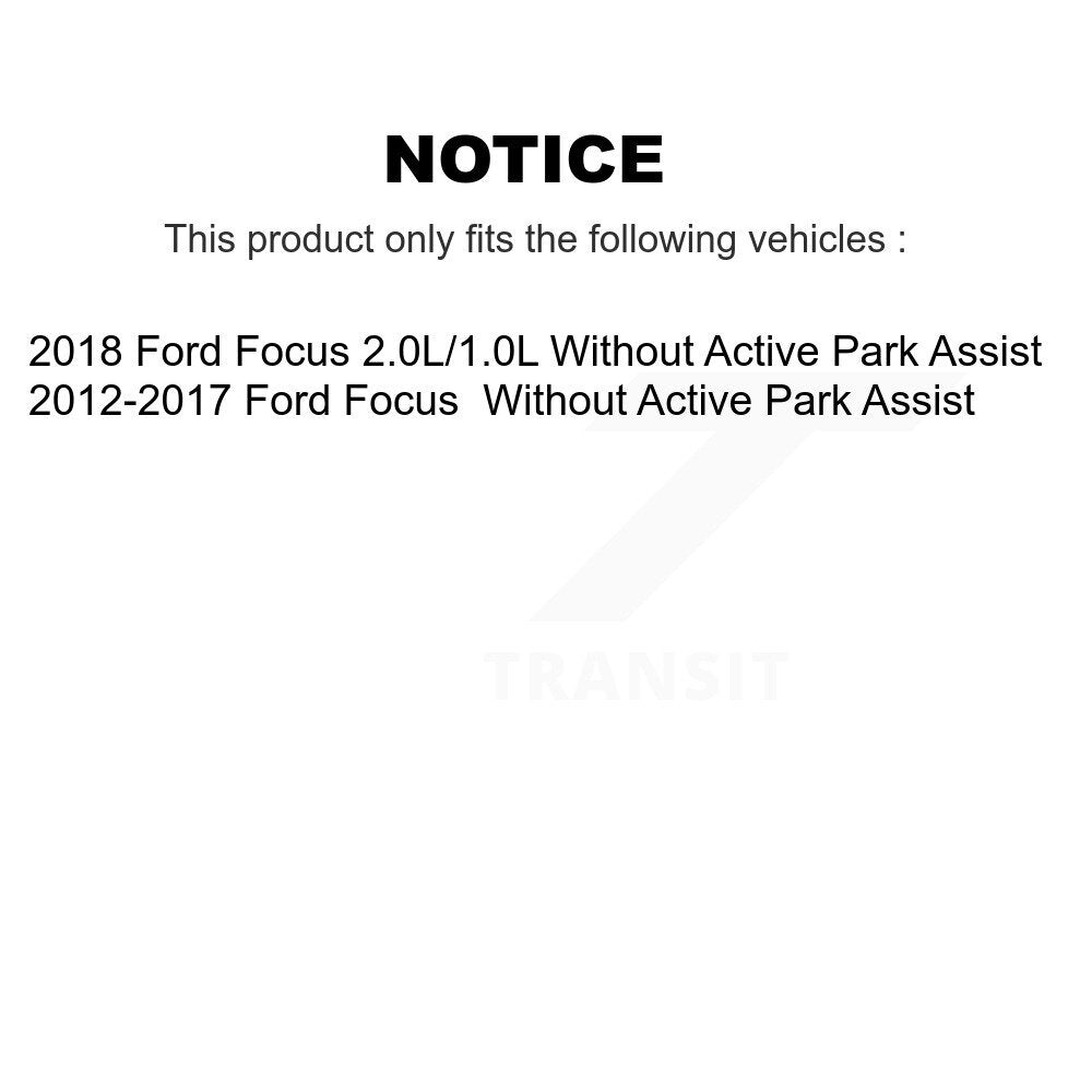 Cylindres de roue arrière et kit de roulement de moyeu pour Ford Focus sans assistance au stationnement active
