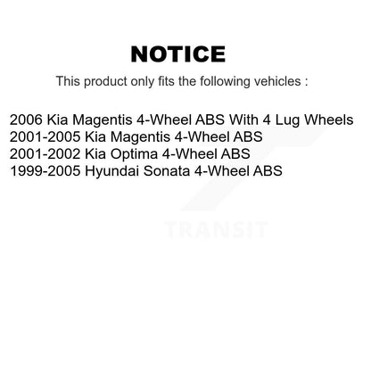 Cylindres de roue arrière et kit de roulement de moyeu pour Hyundai Sonata Kia Optima Magentis
