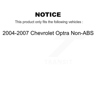 Cylindres de roue arrière et kit de roulement de moyeu pour Chevrolet Optra 2004-2007 sans ABS