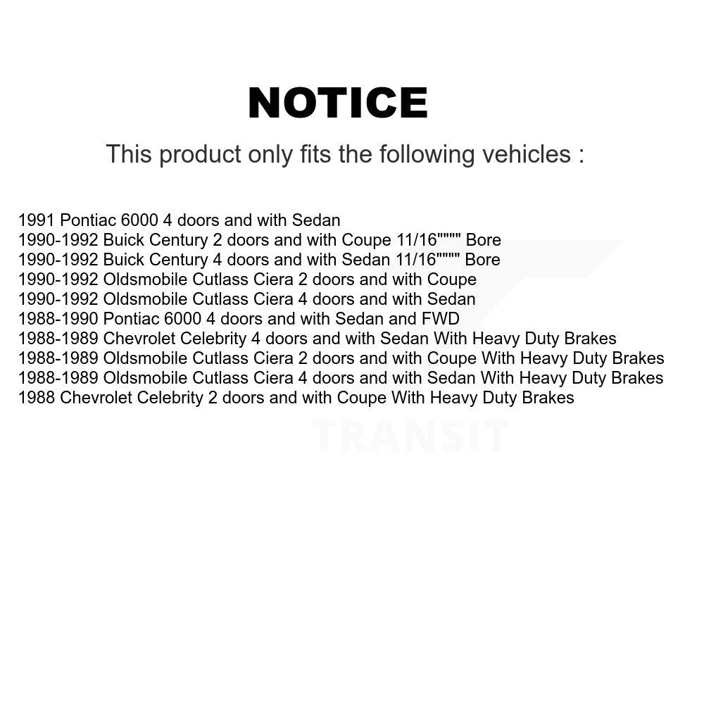 Kit de roulement de moyeu de cylindres de roue arrière, pour Oldsmobile Cutlass Ciera Buick Century