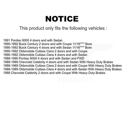 Kit de roulement de moyeu de cylindres de roue arrière, pour Oldsmobile Cutlass Ciera Buick Century