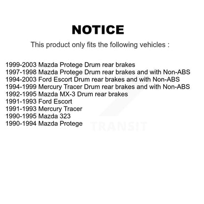Cylindres de roue arrière et kit de roulement de moyeu pour Mazda Protege Ford Escort MX-3 323