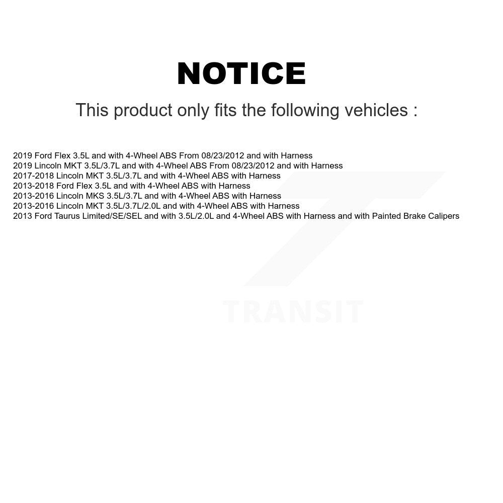 Kit de roulement de moyeu de roue avant et capteur ABS, pour Ford Flex Taurus Lincoln MKT MKS