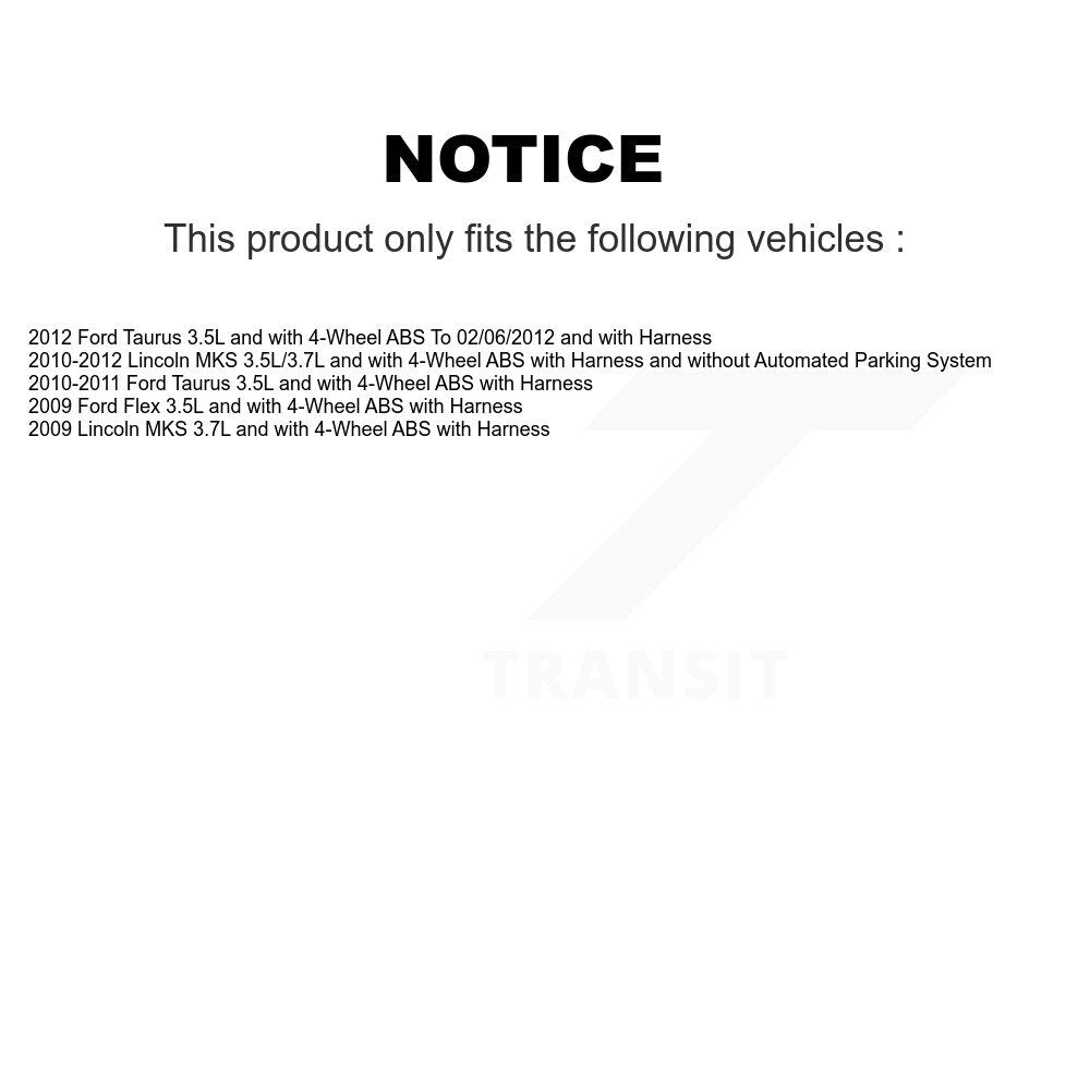 Kit de roulement de moyeu de roue avant et capteur ABS, pour Ford Taurus Flex Lincoln MKS