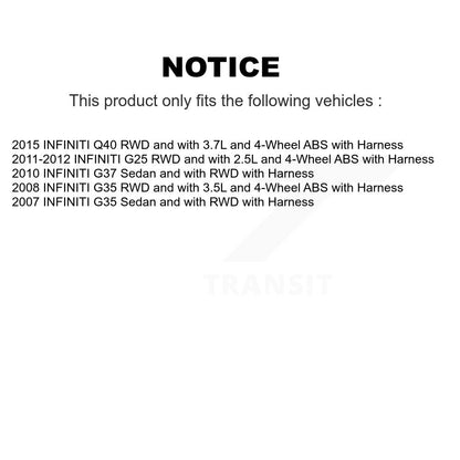 Kit de capteur ABS de roulement de moyeu de roue avant pour INFINITI G35 G37 G25 Q40 avec Harnes