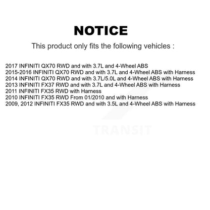 Kit de roulement de moyeu de roue avant et capteur ABS pour INFINITI FX35 QX70 FX37