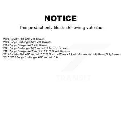 Kit de capteur ABS de roulement de moyeu de roue avant, pour Dodge Challenger Charger Chrysler 30
